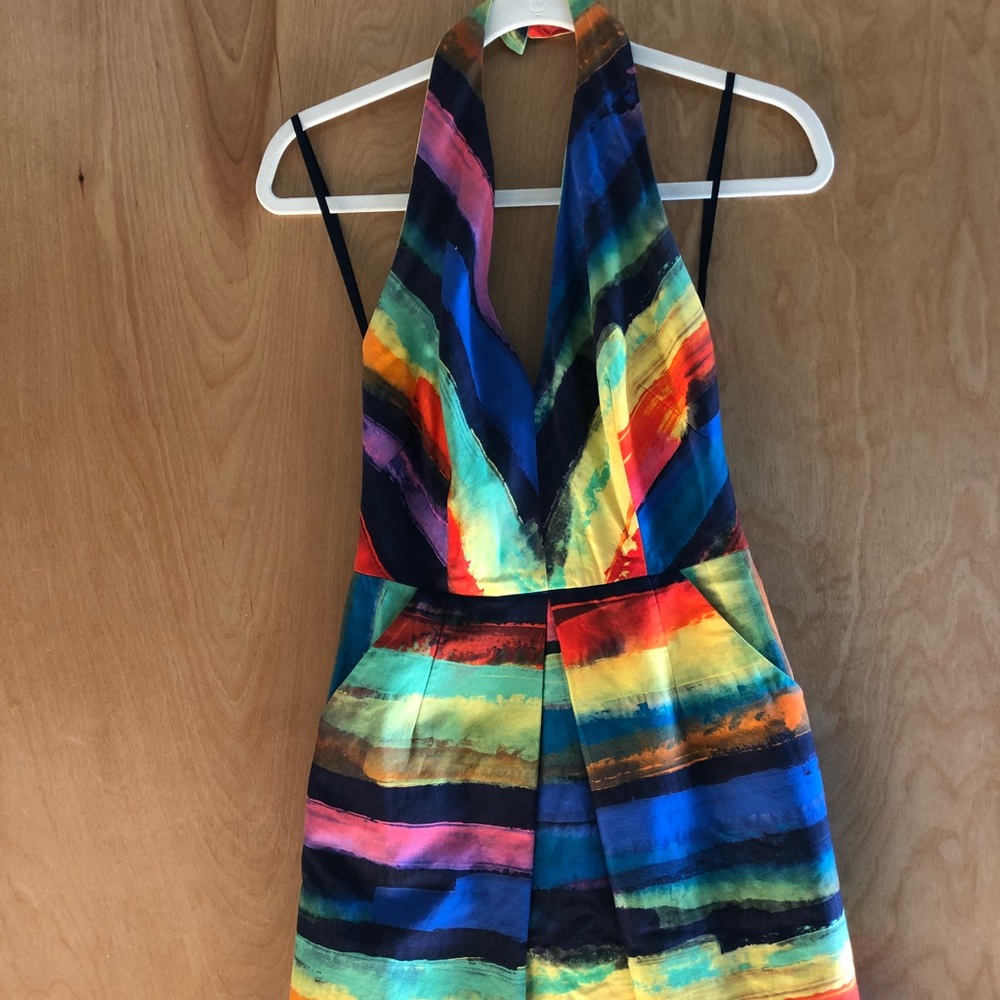 Milly Rainbow Halter Dress